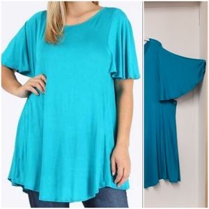Dark Turquoise Extra Plus Tunic 3x 4x 5x Stretchy